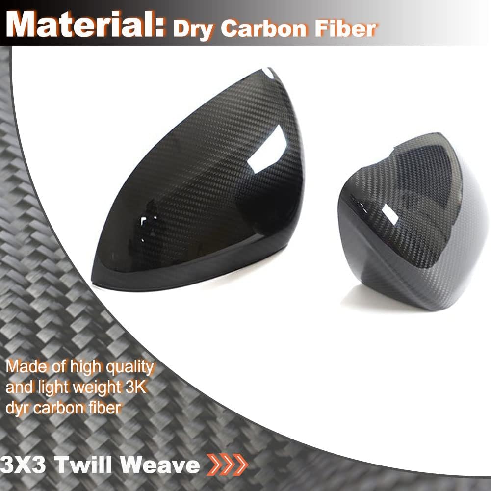 Dry Carbon Fiber Mirror Cover Caps Fits for Mercedes Benz C Class W206 C200 C220 C260 C300 2022 Replacement Style Side Rearview Mirror Caps Car Exterior Outside Shell Factory Outlet
