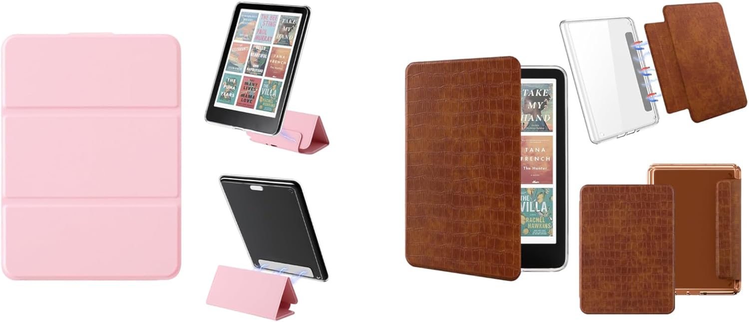 Magnetic Detachable Case for All-New 7" Kindle Paperwhite 12th Gen 2024 and Kindle Colorsoft Signature Edition, Slim PU Leather Cover Trifold Stand Case