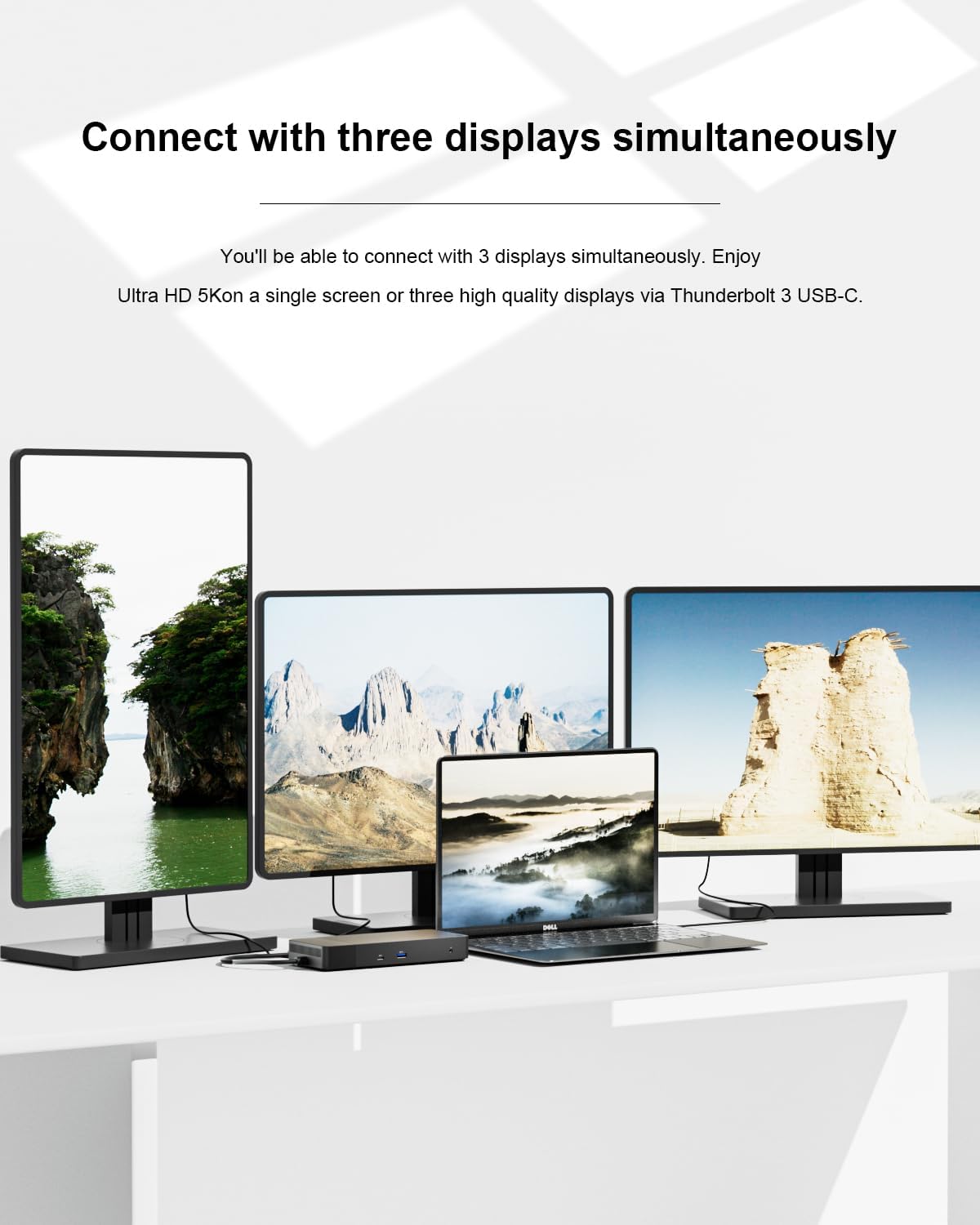 WD19 Thunderbolt Docking Station USB C,Dual Monitor Single 5K or Dual 4K Triple Display with 180W Power Adapter, (1*Thunderbolt C, 2 DP, 1 HDMI, 2 USB C, 3 USB, 1 RJ45, 2 3.5 Ports, 1 DC Power)