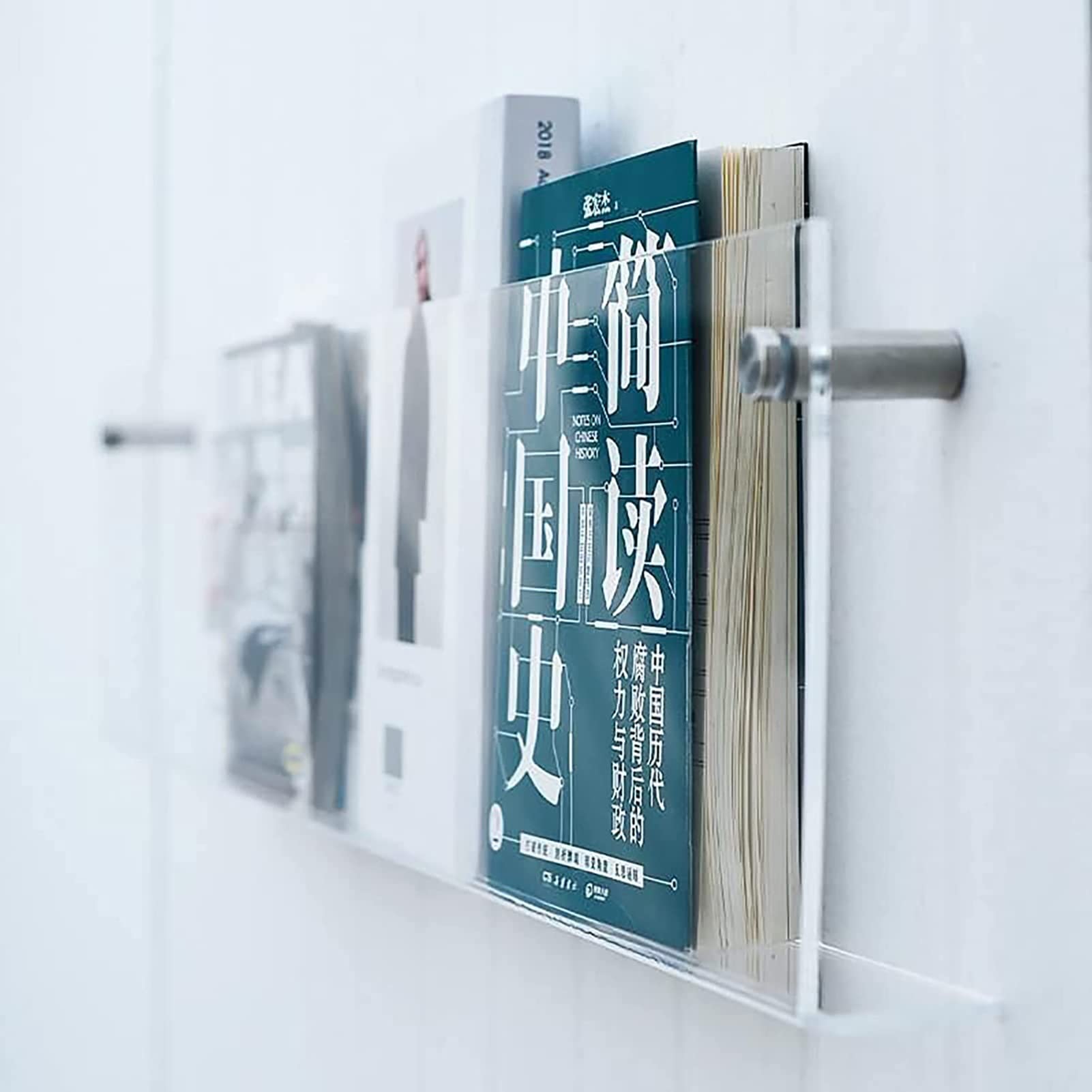 Literaturständer Transparenter Broschüren- und Zeitschriftenständer, hängendes Bücherregal, Broschüren-Präsentationsständer, Informationsorganisator, Wanddekoration Broschürenständer(40cm(15 3/