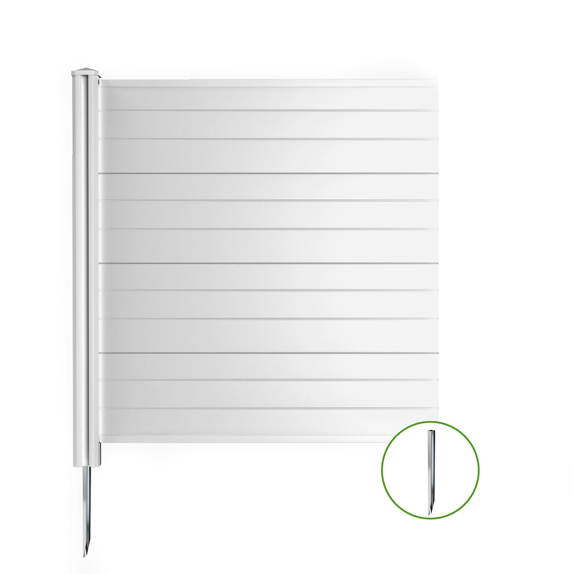 Beimo 50 "H x 50 "Single Horizontal Panel Air Conditioner Fence Privacy Screen Pool Equipment Enclosure?Outdoor Trash Can Enclosure White Vinyl Fence Panels for Outside?1 Panel with 2 Metal Stake?
