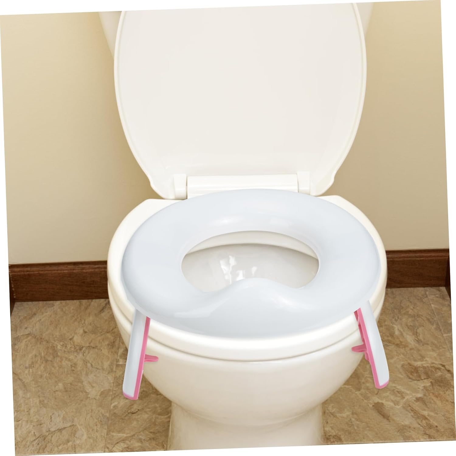 MERRYHAPY Portable Folding Toilet for Boy Girl Lightweight Travel Potty Seat for for Car Camping Home Use Durable Easy to Carry Pink Color