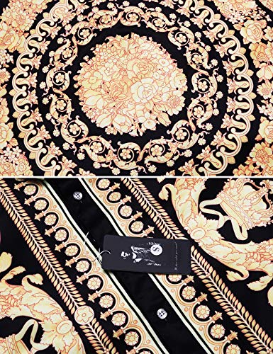 Pacinoble Mens Long Sleeve Fashion Luxury Design Print Dress Shirt4