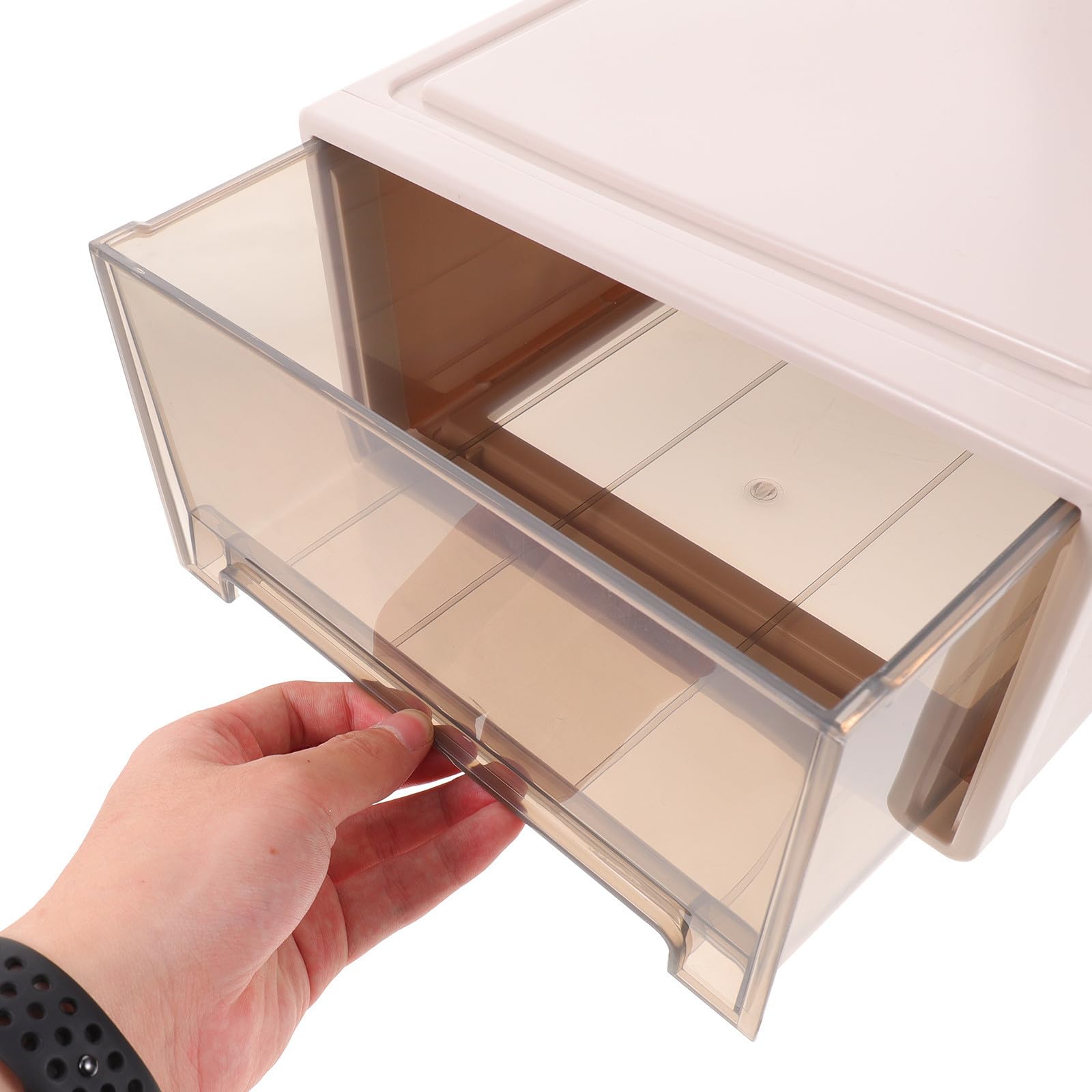 Caja de Almacenamiento Diseño Simple y Ligero Marrón de Plástico Gran Capacidad para Ropa Interior y Calcetines para Uso Práctico Hogar