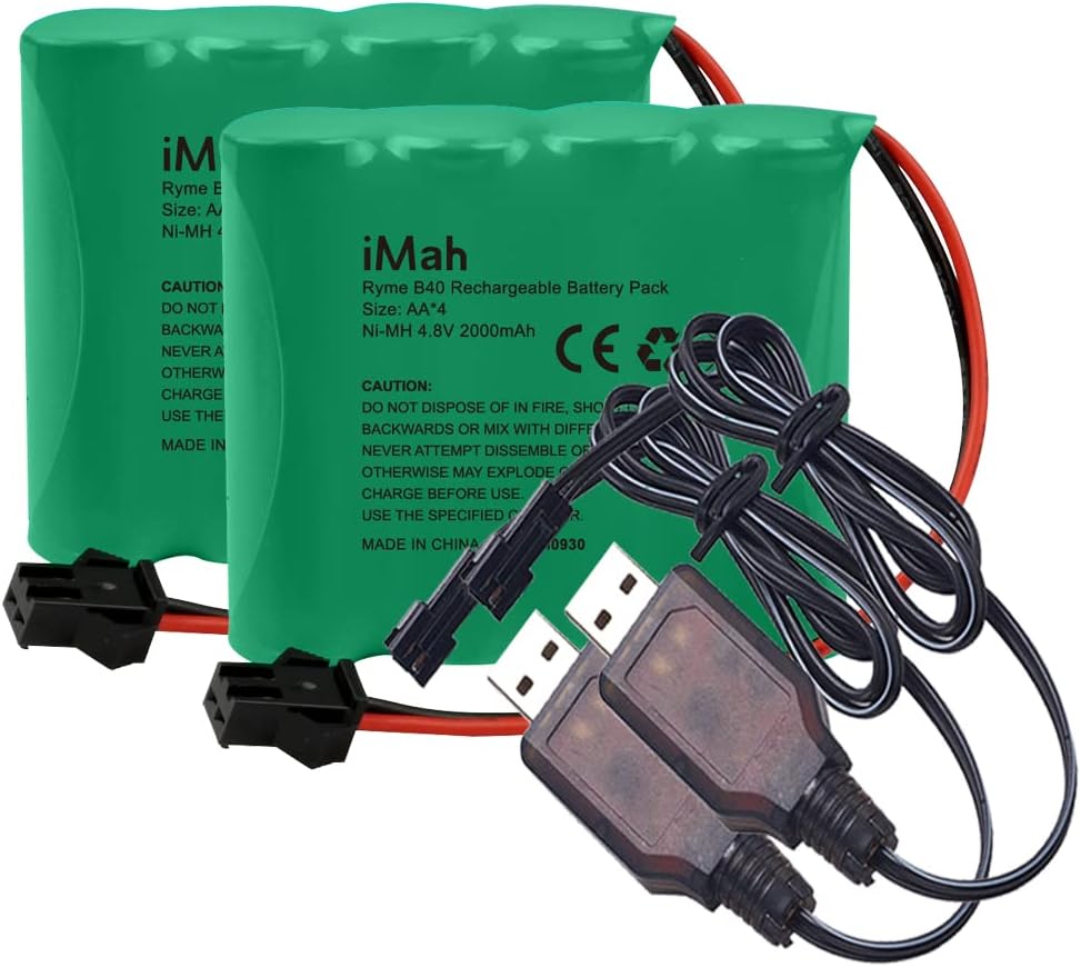 iMah AA 4.8V RC Battery 2Pack with 2 USB Battery Chargers