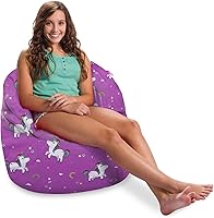 Vista 576 de Posh Creations Puf estructurado cómodo para jugar, leer y ver la televisión, Malibu Lounge, tela de lona para colorear, criaturas
