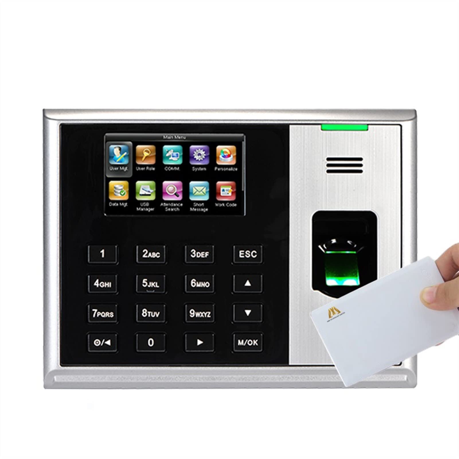 CUDTAPI S30 Fingerprint TCPIP USB Password Office Time Clock Employee Recorder Device Biometric Time Attendance System(S30-IC,Portuguese)