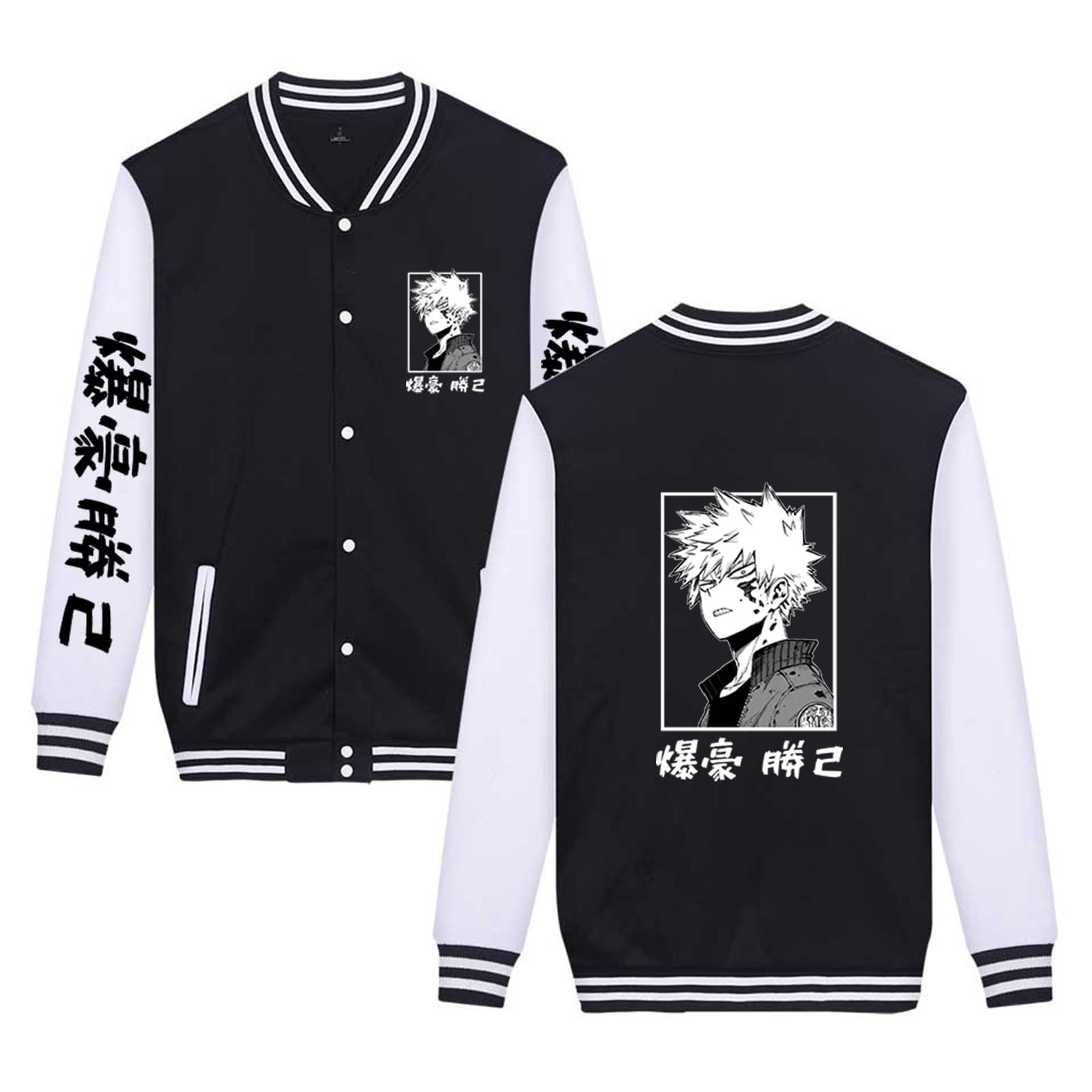 Vivimeng Anime Baseball Jacket Varsity Jacket Uniform Jackets Pant 2 Piece Set Sport Coats Casual Sweatshirt for Men Women