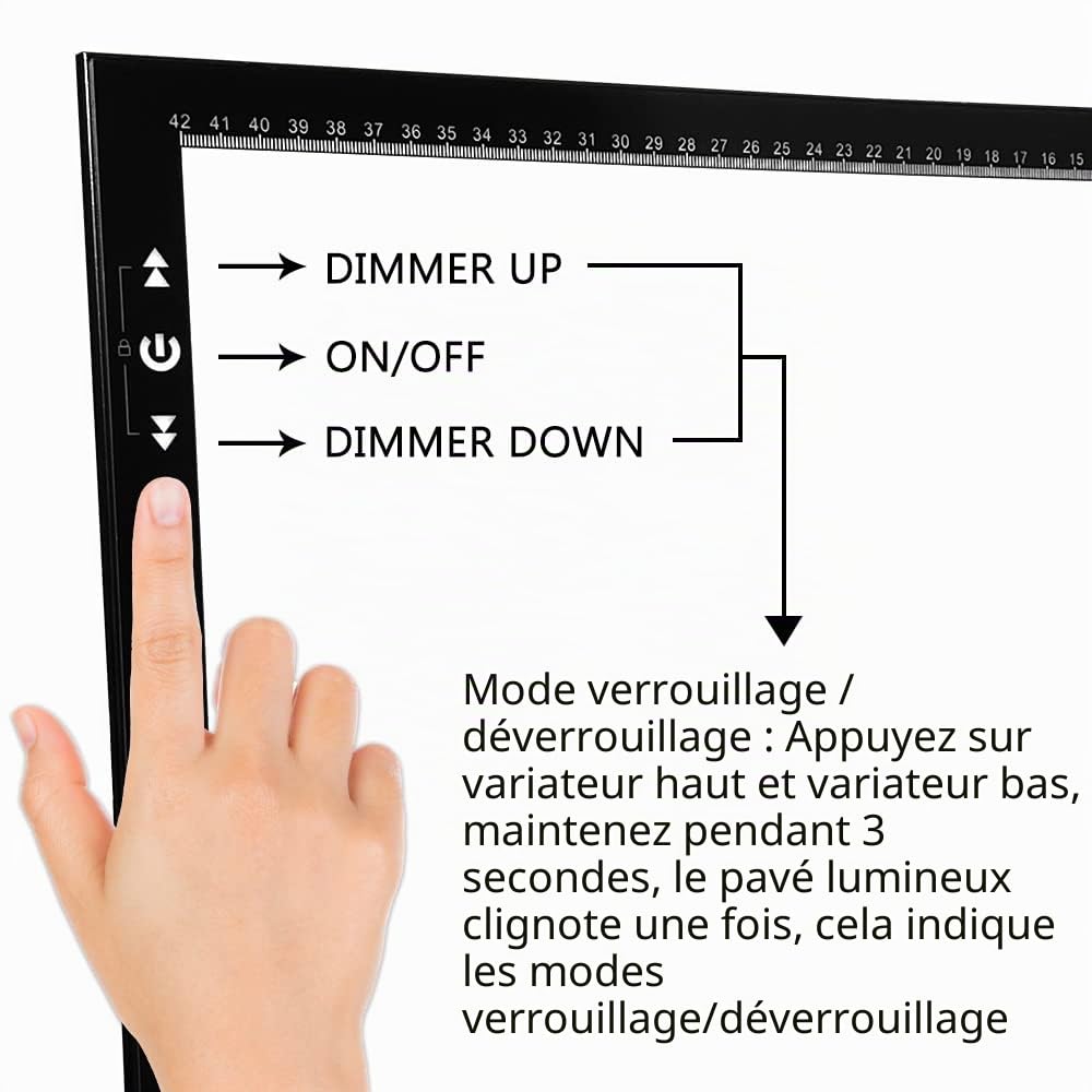 HSK A3 LED Tableau lumineux, luminosité réglable – Pour tatouage, croquis, animation et peinture diamant