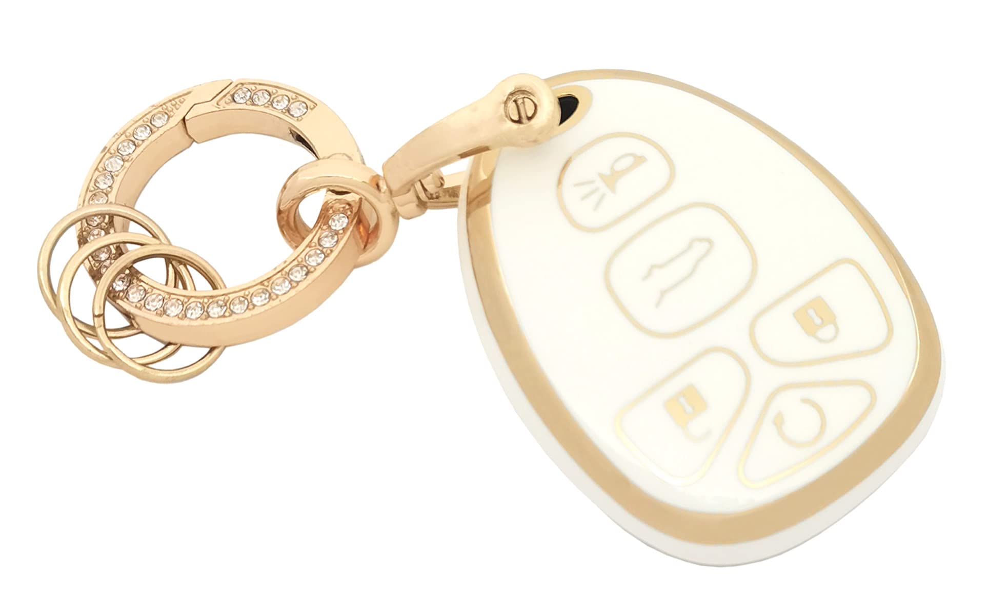 chyoekey Key Fob Cover Fit for Suburban Tahoe Traverse GMC Acadia Yukon Cadillac Escalade SRX Buick Enclave