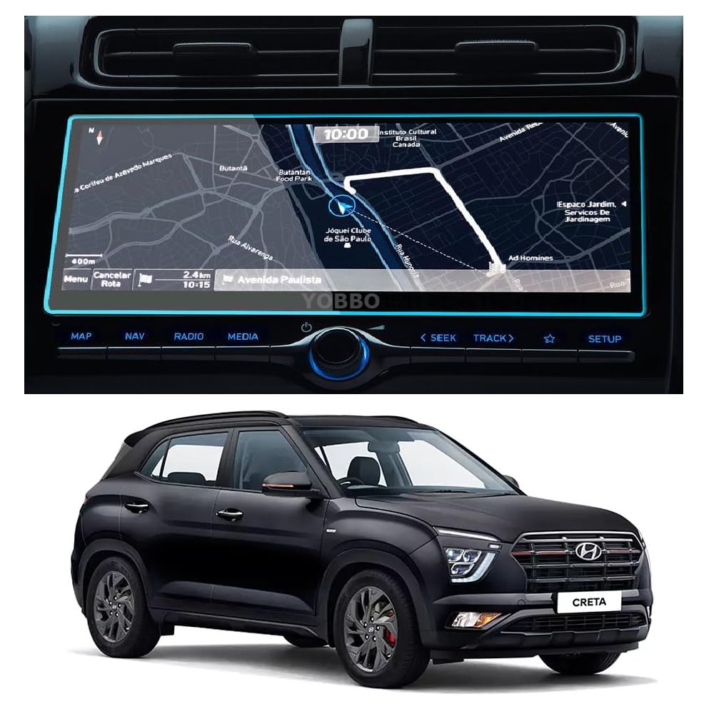 Yobbo 9H Car Display Touch Screen Protector Guard, Unbreakable, Anti Scratch, Anti Glare Finger Protective HD Film, Car Accessories for Navigation, Infotainment Music System Stereo (CRETA 10.25-inch) (B0CCF2KYF4) Amazon Price History, Amazon Price Tracker