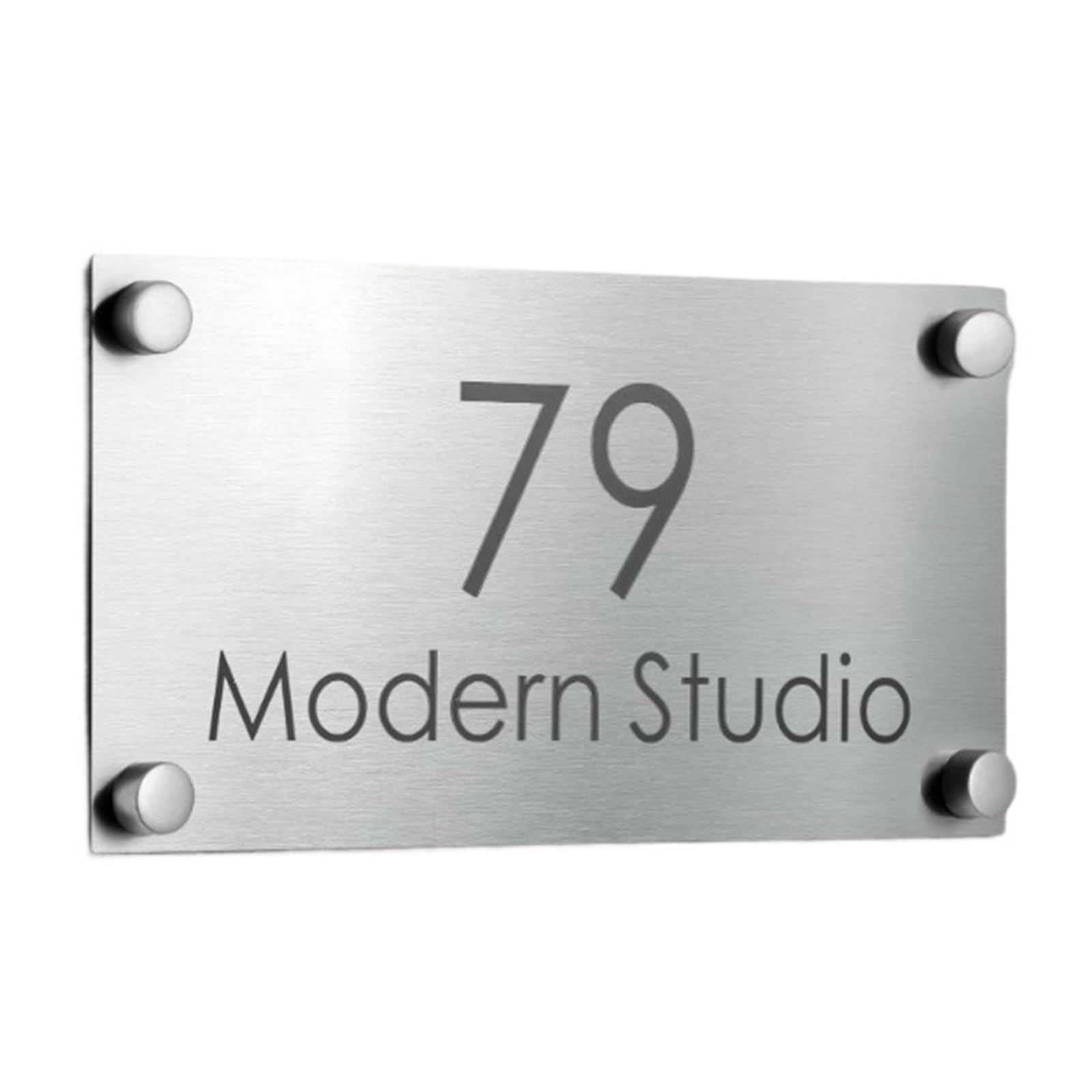 Placa De Puerta Exterior Número Casa, Acero Inoxidable, Moderna, Letra 3D, Nombre Familia for Tienda Hotel Y Villa, 1 Ud(8,50cmx25cm)