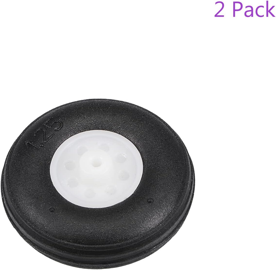 DMiotech 2 Pack 1.25 Inch PU Sponge Wheels RC Airplane Tire with Hub for RC Car Model Ship DIY Project