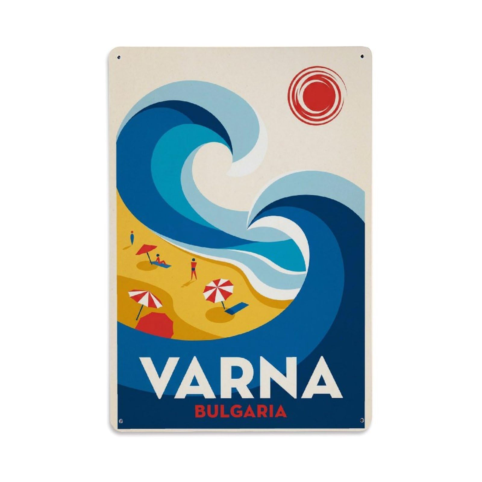 Bulgaria Varna Vintage Travel Metal Tin Sign Plaque Wall Decor for Cafe, Club Bar, Office, Garden Metal Poster 8x12Inch