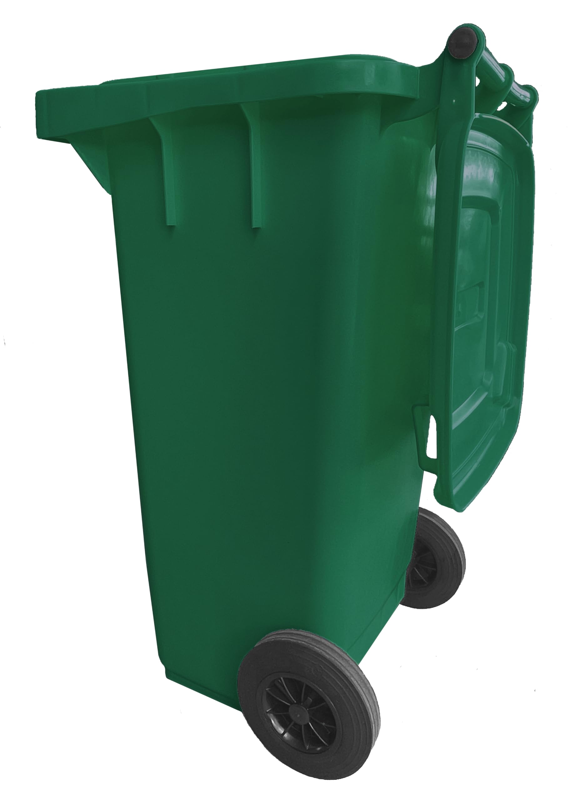Mobil Plastic - Bidone Raccolta Differenziata 120 Litri con Coperchio e Ruote per Esterni | Colore Verde Scuro | Plastica Resistente | Certificato UNI EN 840