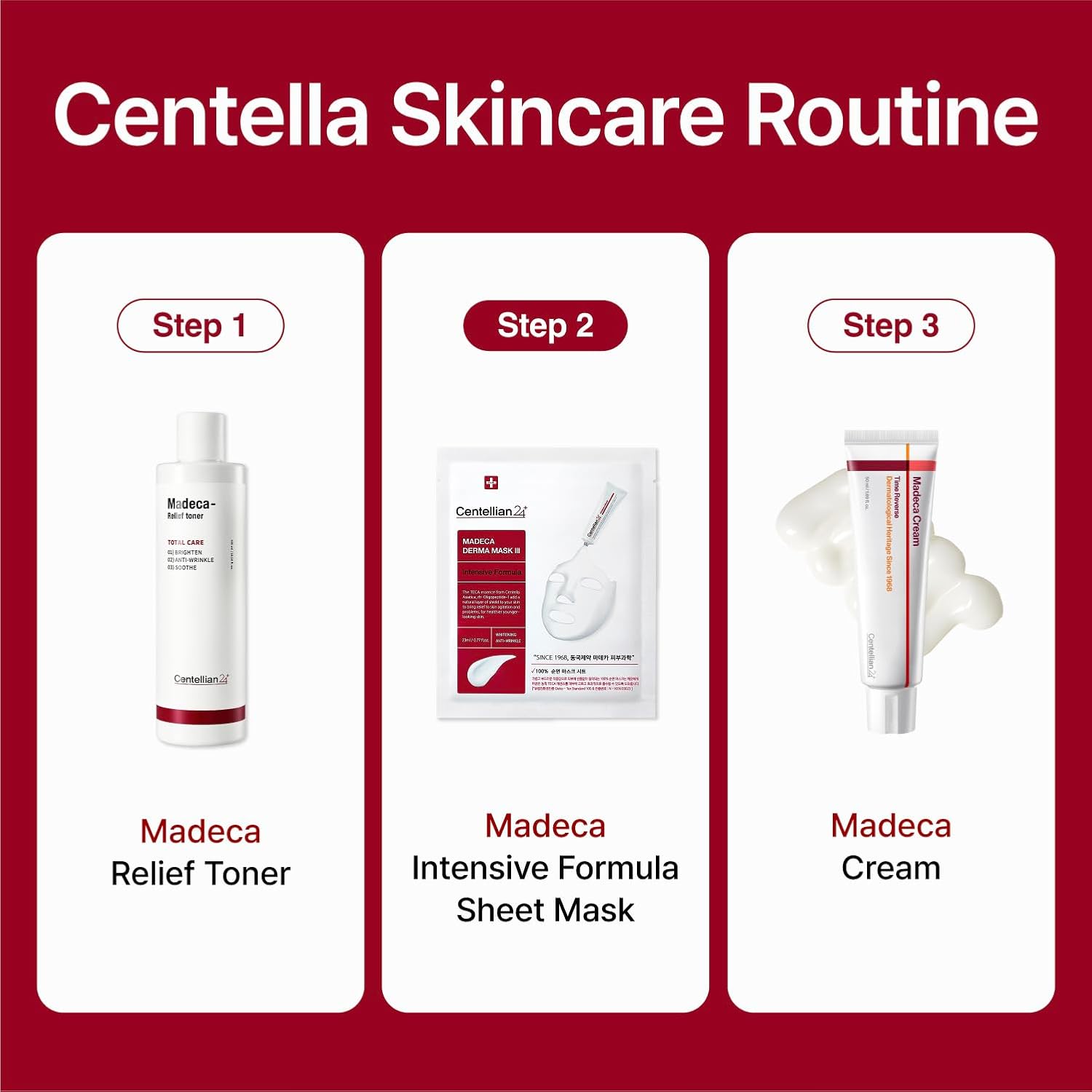 CENTELLIAN 24 Madeca Derma Face Mask (Intensive, 10pc) - Soothing Cotton Sheet Mask for Sensitive, All Skin Types, 24-Hour Hydration. Premium Korean Skin Care. TECA, Centella Asiatica, Madecassoside