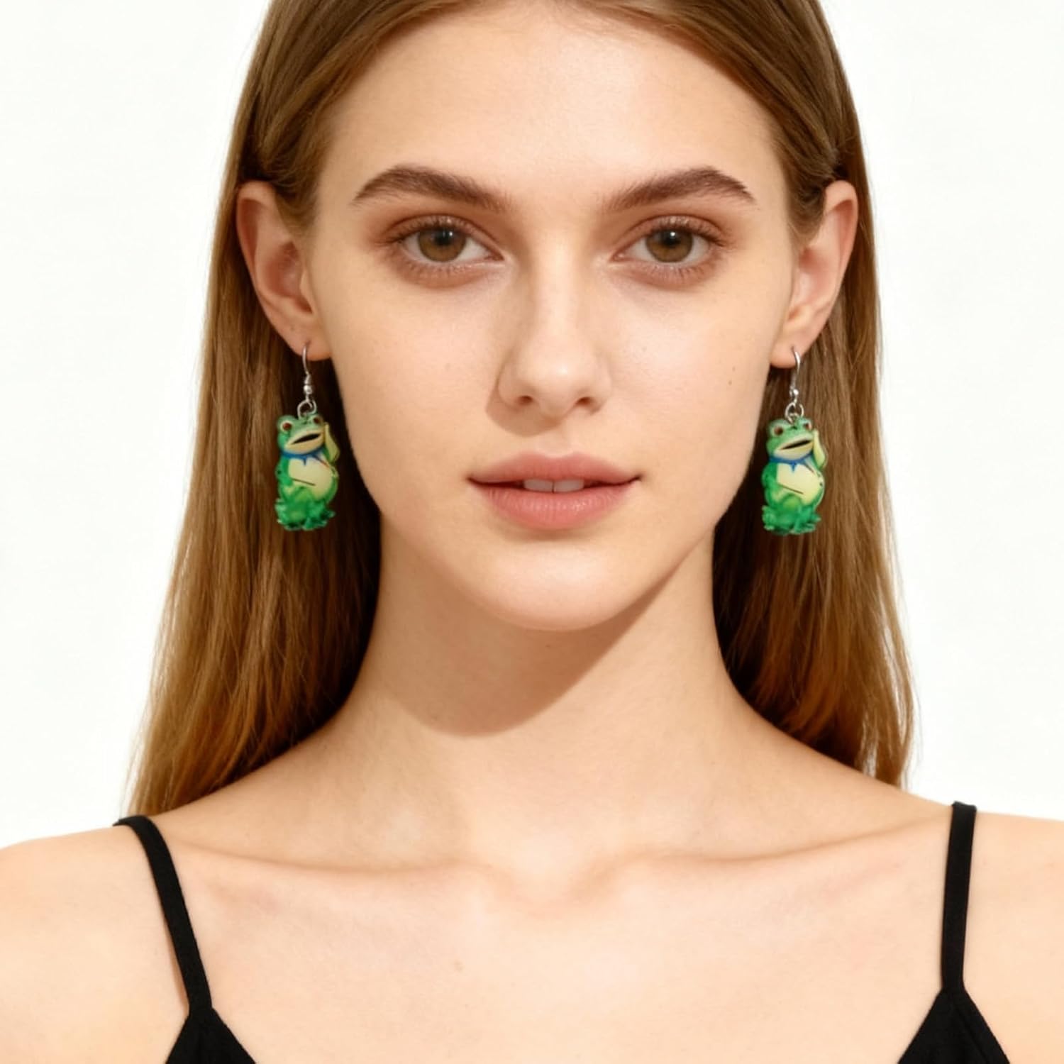 Frog Earrings for Women Fun Weird Animal Earrings Whimsical Silly Novelty Earring Frog Jewelry Accessories for Party Holiday Outfits Trendy Jewelry Gifts - Image 3