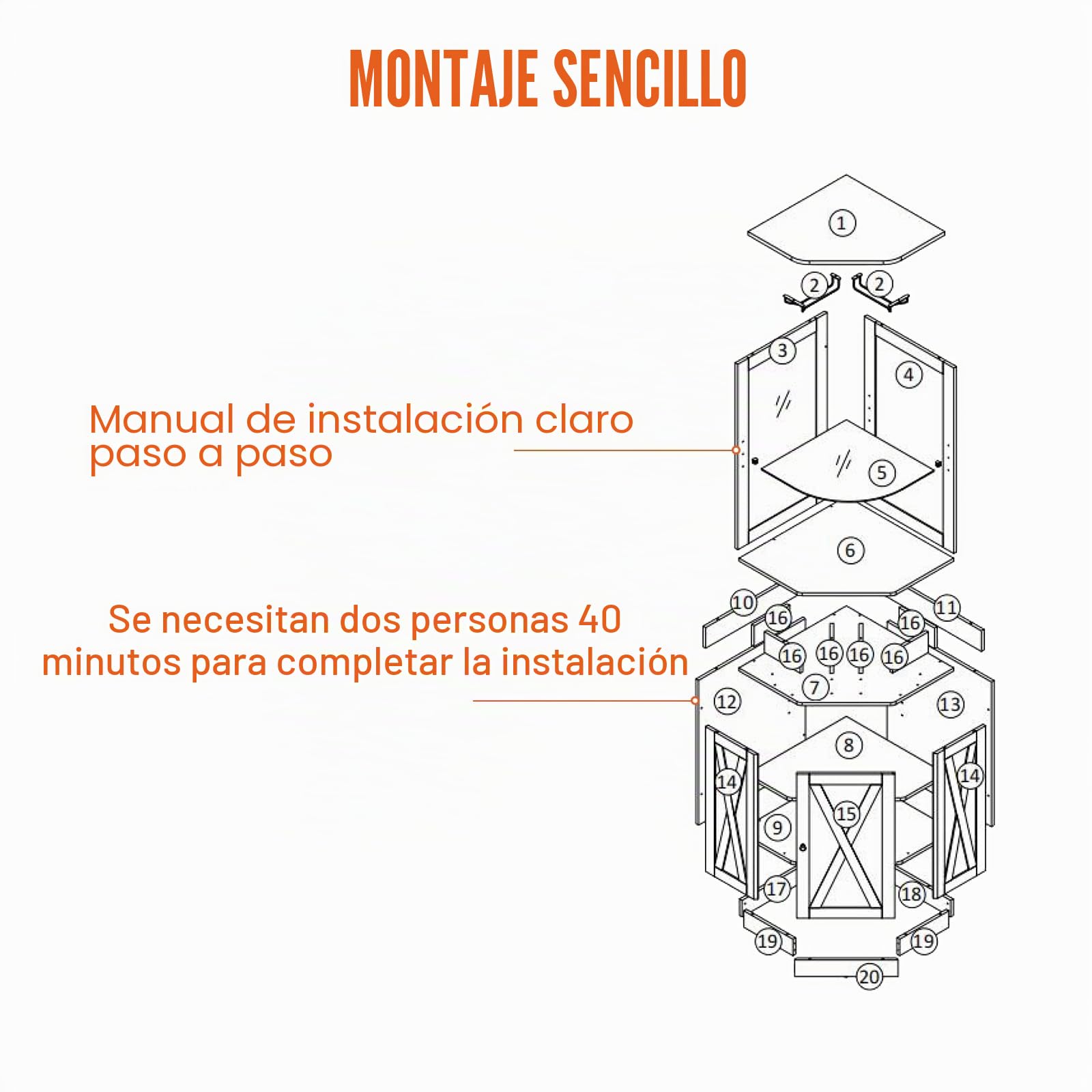 VEVOR Mueble de bar esquinero industrial, muebles de bar para licores y copas, aparador con soportes de vidrio, estante de exhibición de vino de madera independiente grande para sala de estar, hogar