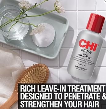 CHI Silk Infusion, Leave-In Hair Serum for Dry Damaged Hair, Pre-Styling Hair Oil for Repair, Strengthening & Moisturizing, Anti Frizz Hair Products for All Hair Types, BPA & Paraben-Free, 59 ml