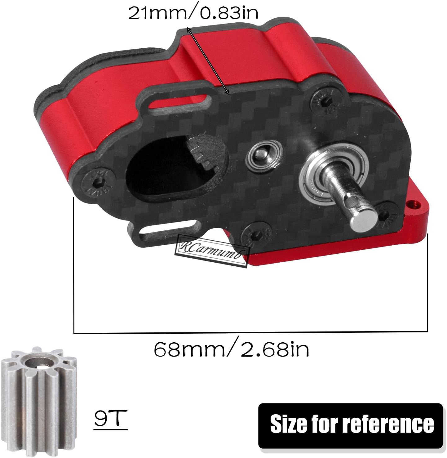 Center Transmission Gearbox Upgrades Part for 1/10 RC Crawler car Axial SCX10 SCX10 ii 90047 Wraith,Aluminum LCG Middle Transmission Gearbox Hops up,Red