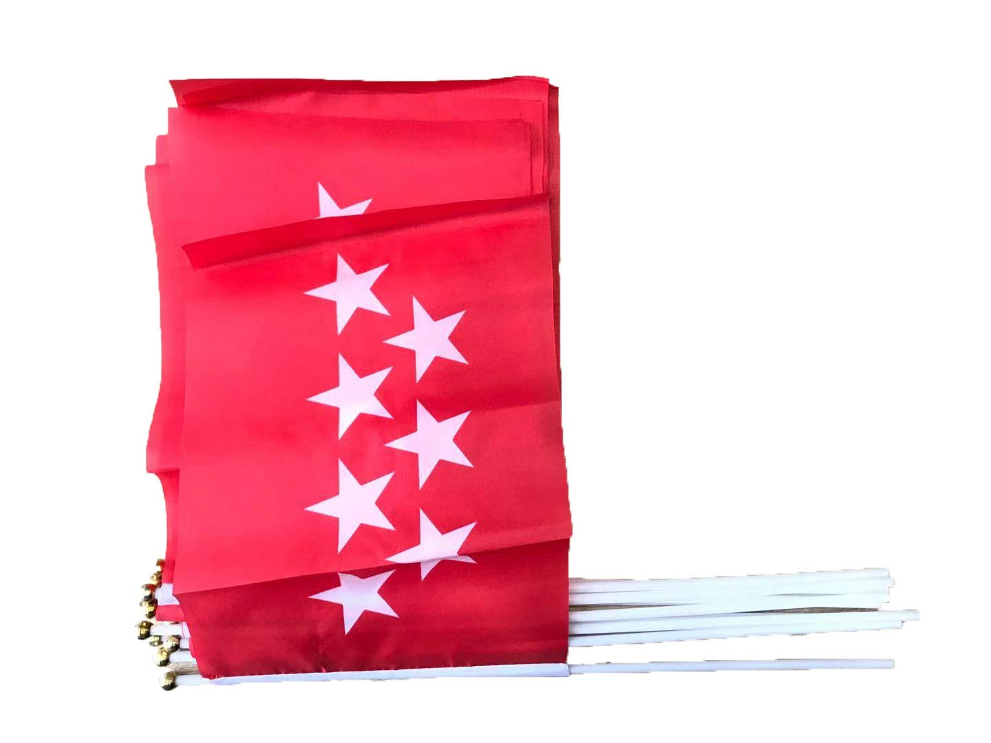 Durabol 12PCS Bandera de Mano de Comunidad Madrid Comunidades autónomas de España (20X30CM) (C.Madrid)