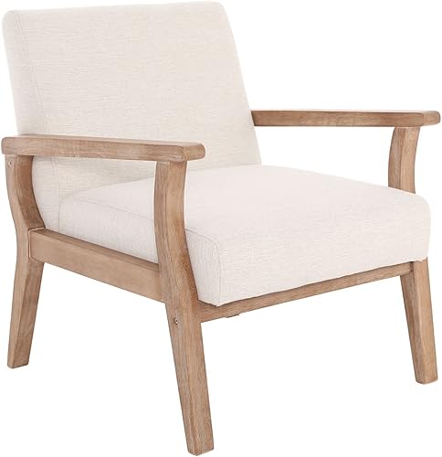 Miniatura 15 de VESCASA Silla decorativa de 23.2 pulgadas de ancho con brazos, cómoda silla auxiliar de granja con asiento tapizado, silla de lectura moderna de
