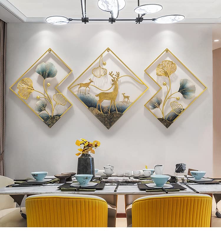 Image of Metal deer frame design wall art size 60x24 inch F K Metal. Home Decor