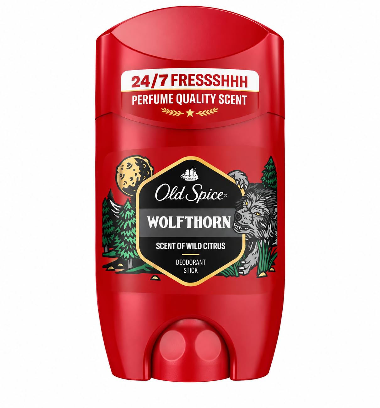 Old Spice Wolfthorn Deostick für Männer 50 ml, 24/7 Frischhh bei täglicher Anwendung, langanhaltender Duft in Parfumqualität, Schutz vor Gerüchen, Ohne Aluminiumsalze, unsichtbar auf Schwarz und Weiß
