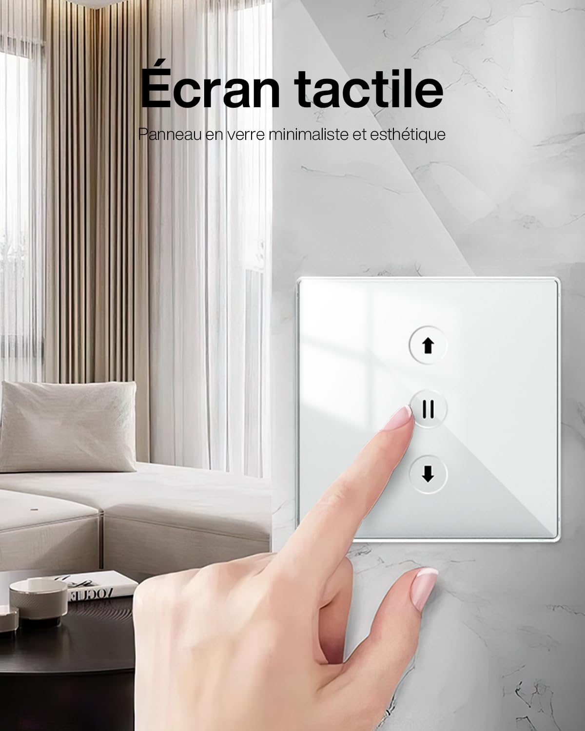 6 interruttori Smart per tapparelle Allevi, timer per tapparelle, compatibile con Alexa/Google Home/Smart Life, Wi-Fi per tapparelle richiede conduttori zero