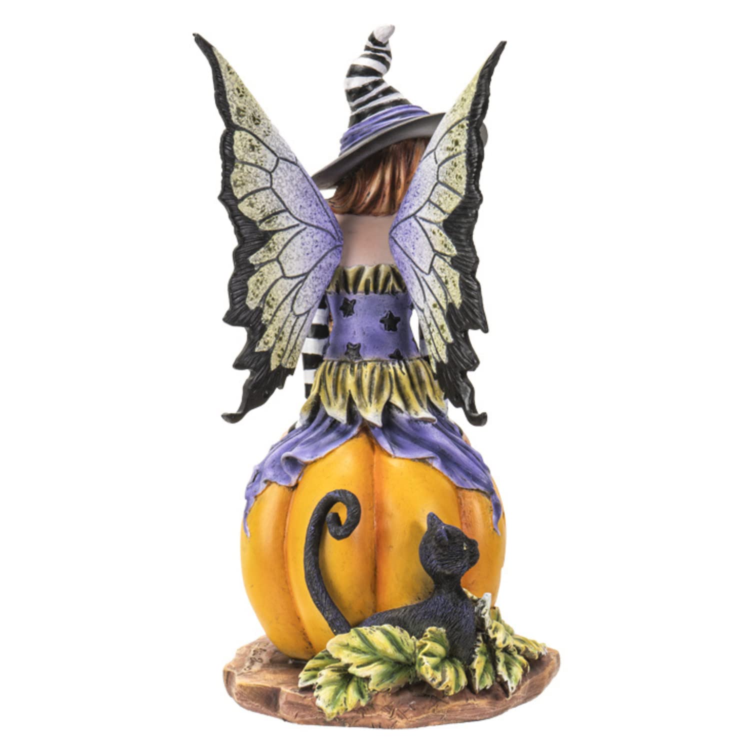 Pacific Giftware Figura de bruja de hadas sobre calabaza, decoraci n de interiores y exteriores para jardines de hadas, Halloween y propietarios nuevos, tama o de 5.5 x 4.5 x 8.25 pulgadas