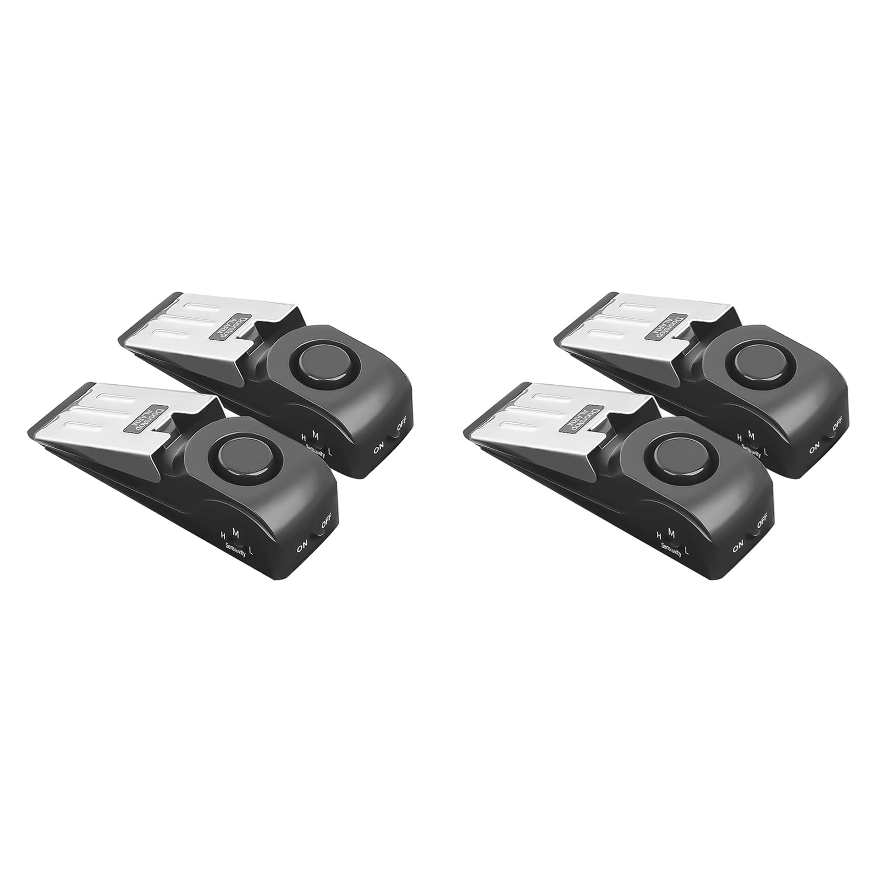 Jnchdghwa Black 4 Pack Door Stop Alarm, Door Alarm With 120Db Security Siren, Door Alarms For Home Security, Door Stopper Alarm