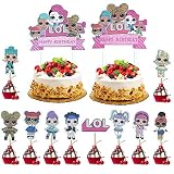 22 piezas LOL theme baby shower fiesta de cumpleaños cupcake topper suit para LOL theme party supplies.