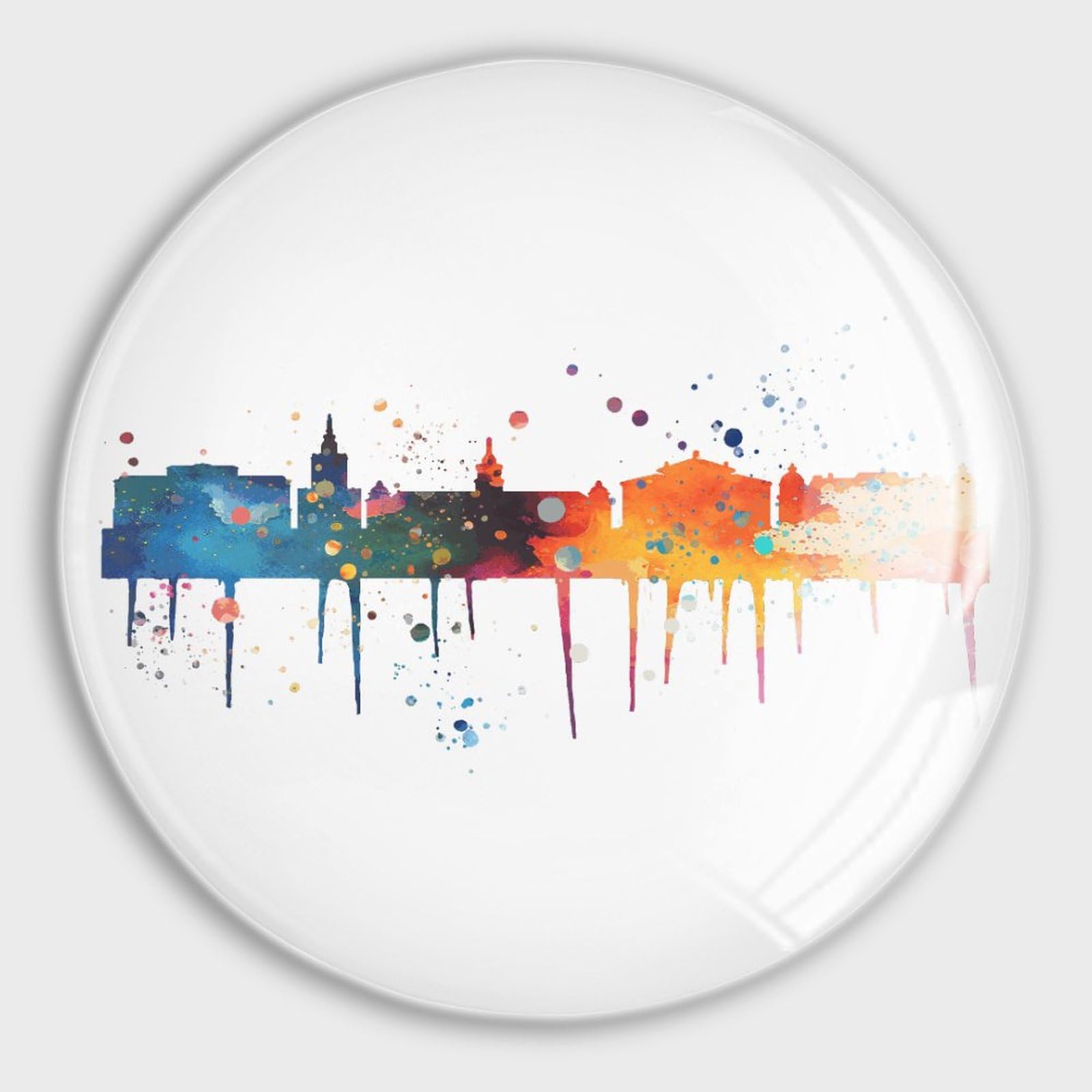Aimants pour réfrigérateur en verre motif gratte-ciel, cadeau idéal