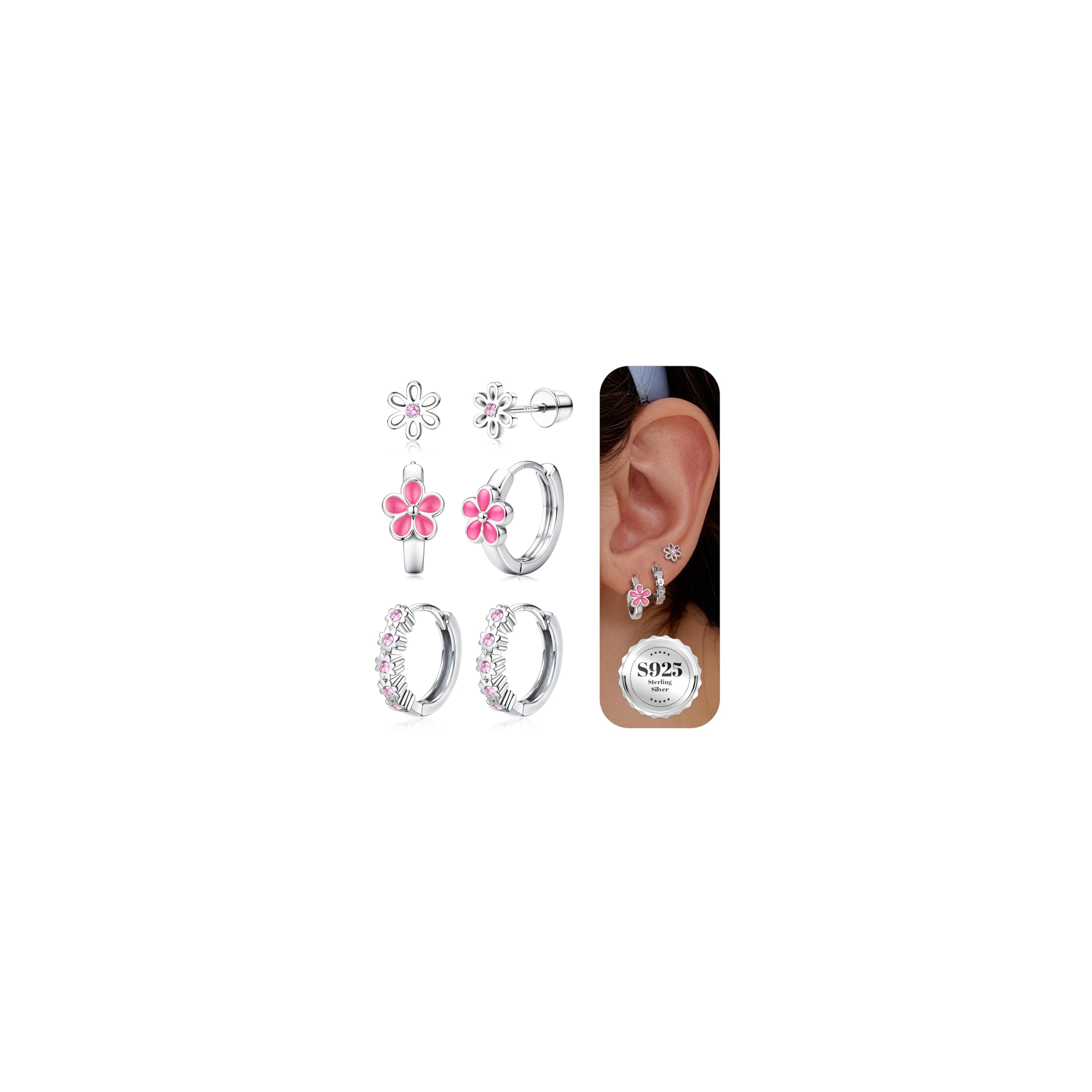 MILACOLATO 10 Paar Ohrringe Gold Set Chirurgenstahl Piercing