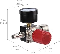 Preciva 1/4" Nyomásszabályozó Szelep - Légkompresszorokhoz, 175 PSI/12 BAR Nyomásmérővel - EU Szabvány, Fém Ház, 3 Csatlakozó, Fekete 3