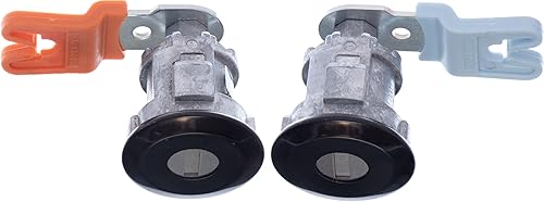 Miniatura 5 de APDTY 140060 Cilindro de cerradura de puerta izquierda y derecha con llaves nuevas; negro; montaje empotrado; compatible con camionetas y camionetas