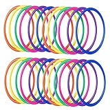 OBTANIM 24 Pcs Large Plastic Ring Toss Game for Kids and Outdoor Toss Rings for Speed and Agility...