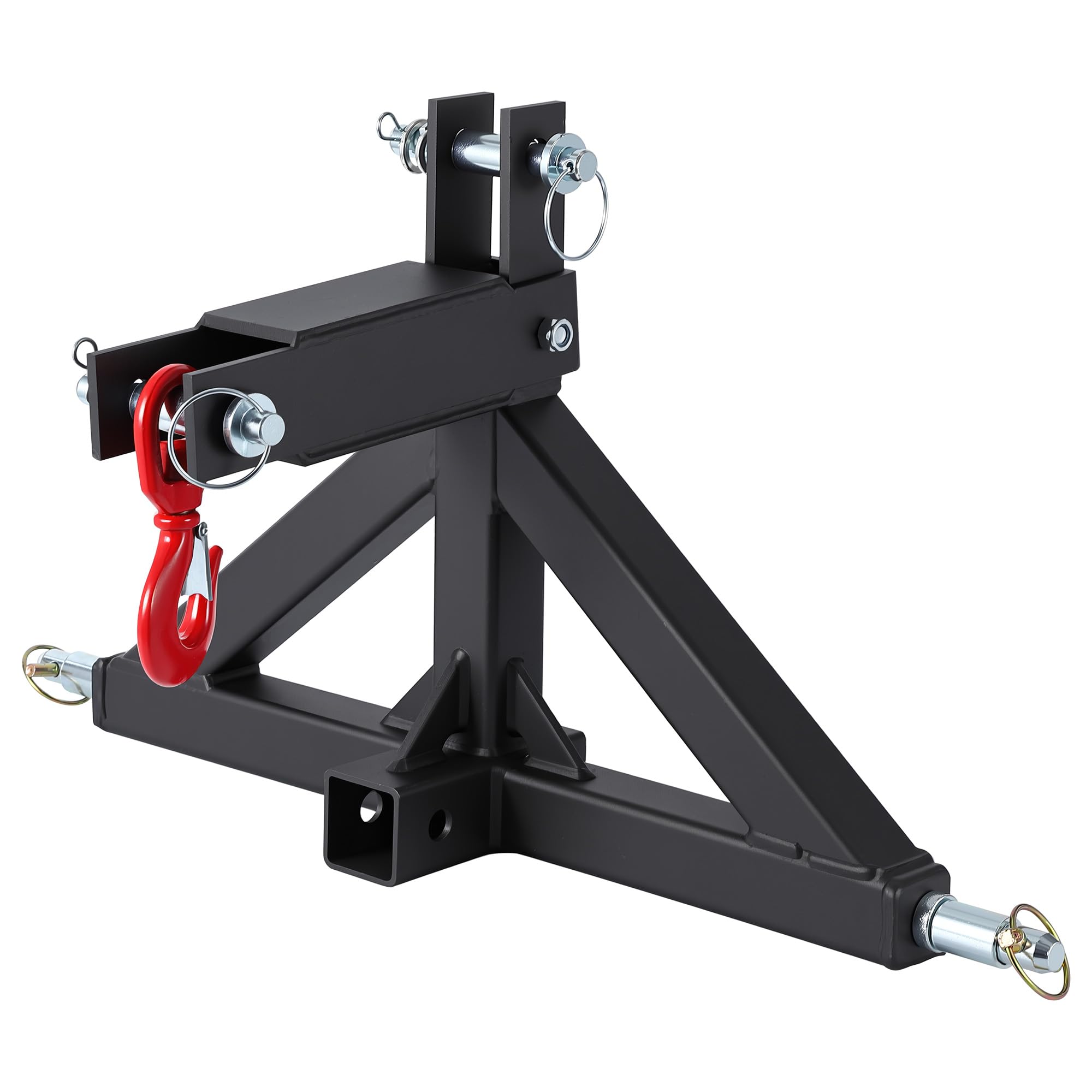 Dreipunkt-Anhängerkupplung 5cm Mit Abschlepphaken Für Kategorie 1, Dreipunkt-Schnellkupplungsadapter Für Traktoren Von Kubota, Kioti, BX Und Yanmar (Anbaugeräte Für Kleintraktoren), Schwarz