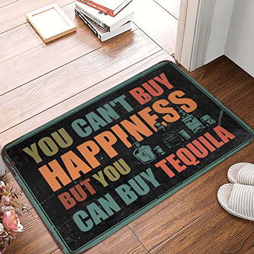 XYBH Alfombra pequeña para exteriores con la que no puedes comprar la felicidad, pero puedes comprar, alfombra de tequila, decoración de bar deportivo, tapete interior para entrada de puerta delantera