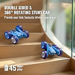 Rapide USB-C Voitures de télécommande rechargeables pour enfants 2,4Ghz RC Voiture 20km/h Double face 360° Dérivés de rotation avec LED Lumières pour les garçons Filles âgées de 3 à 12 ans
