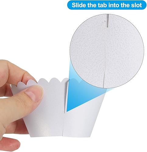 Miniatura 4 de PATIKIL Papel para envolver cupcakes, paquete de 50 tazas para hornear, decoración de ondas estándar para aniversario, cumpleaños, bodas y fiestas,