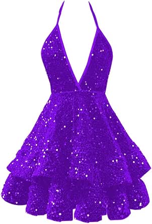 Sequin Homecoming Dress Tiered for Teens Sparkly A Line Cocktail Gown