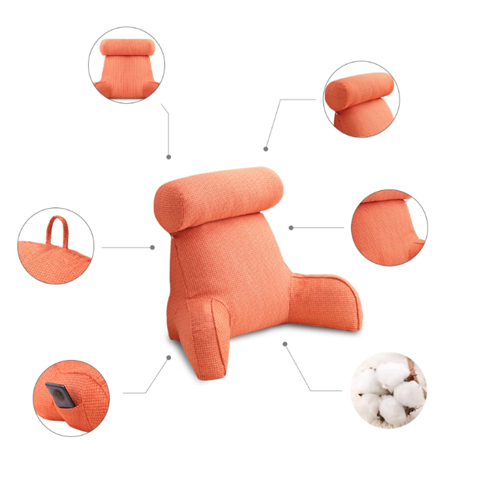 Ergonomisch leeskussen voor bed en bank - Comfortabel rugkussen met traagschuim - Kan