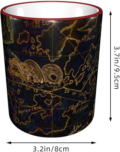 Miniatura 2 de Vintage World Map Compass Ship Coffee Mug Coffee Cups Ceramic with Handle,Tea Cups Mug tazas para cafe Drinking Cups Gifts for Women Men,Unique