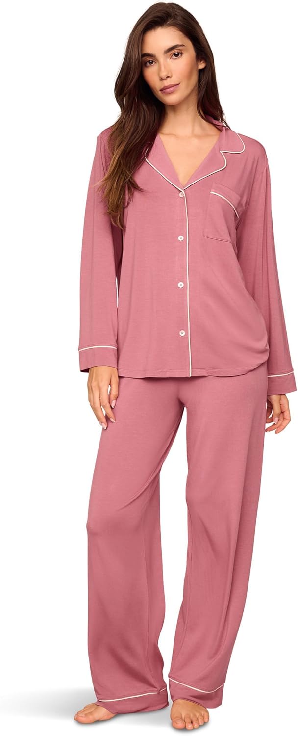 Eberjey Gisele Classic Women's Pajama Set | Long Sleeve Shirt + Long Pants
