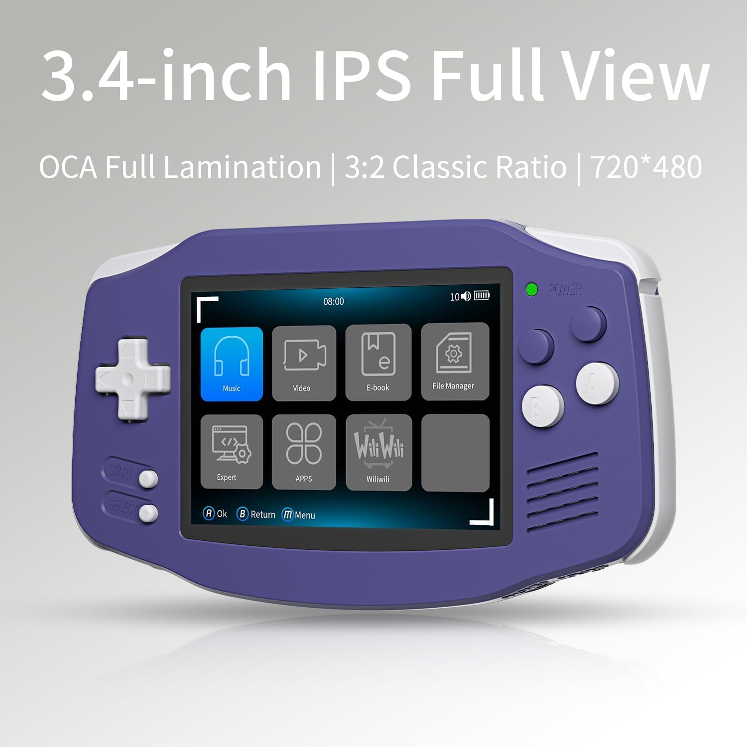 RG34XX Retro-Handheld-Spielekonsole, 3,4-Zoll-IPS-Bildschirm, 64 GB Speicher, 5532 vorinstallierte Spiele, WLAN, HDMI (RG34XX-Indigo)
