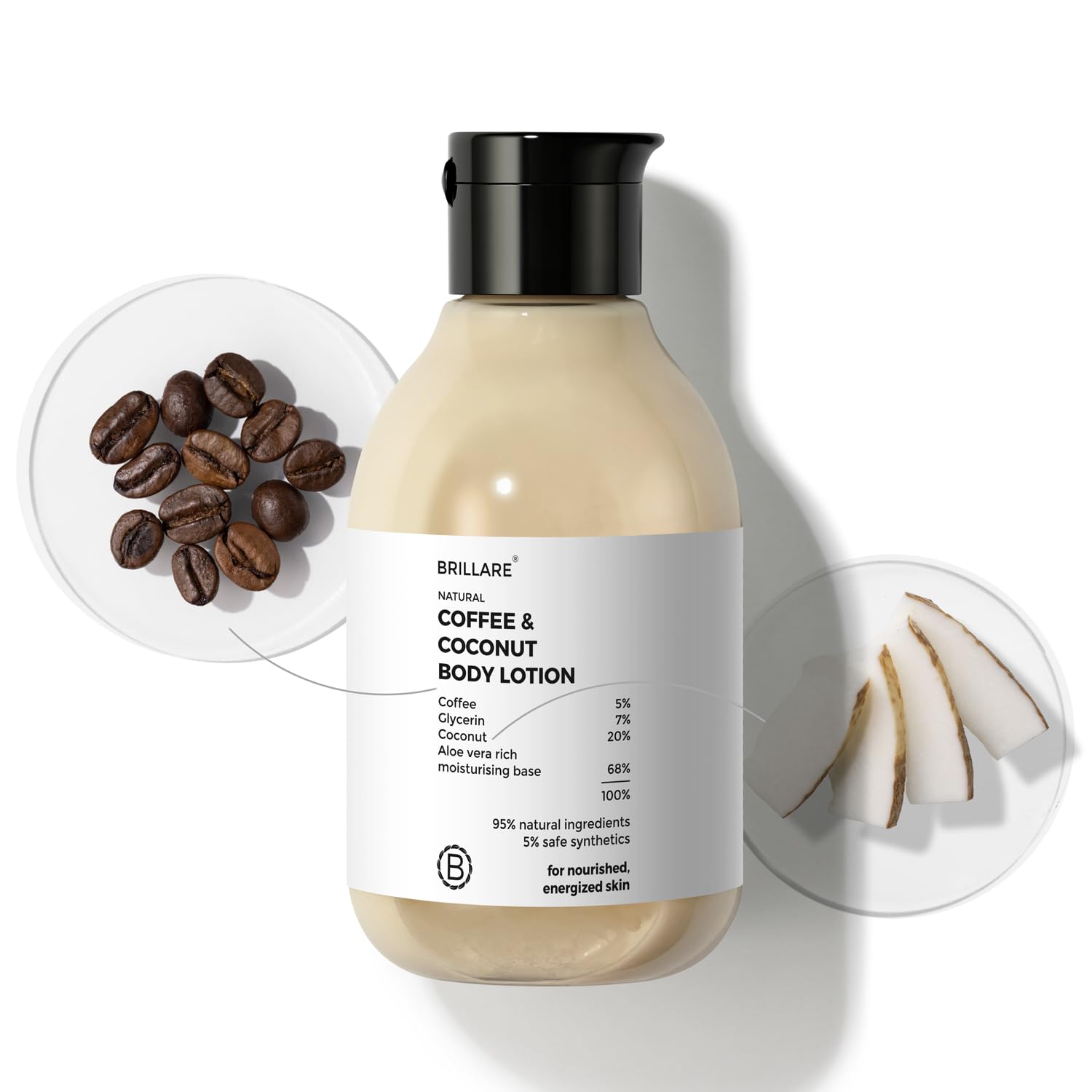 BRILLARE Coffee & Coconut Body Lotion for Energized & Moisturised Skin