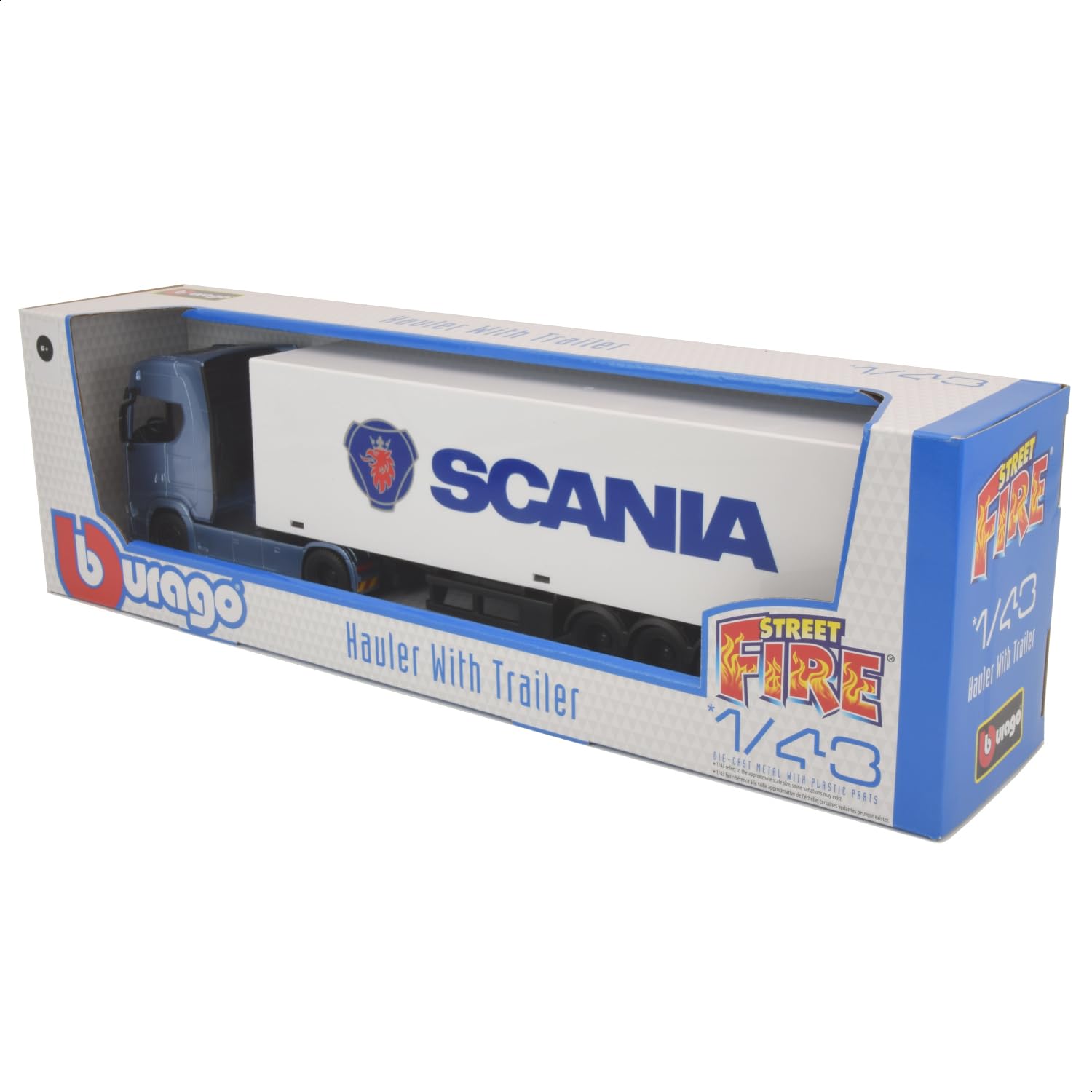 SCANIA 770S 1:43 Bburago 18-31468 CAMION BLU CON SUPPORTO