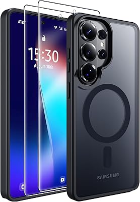 MOZOTER for Samsung Galaxy S26 Ultra Case with Magnetic,[Compatible with MagSafe][12Ft Military Dropproof][2*Screen Protector] Translucent Anti-Slip Back Slim Shockproof Case for S26 Ultra-Black