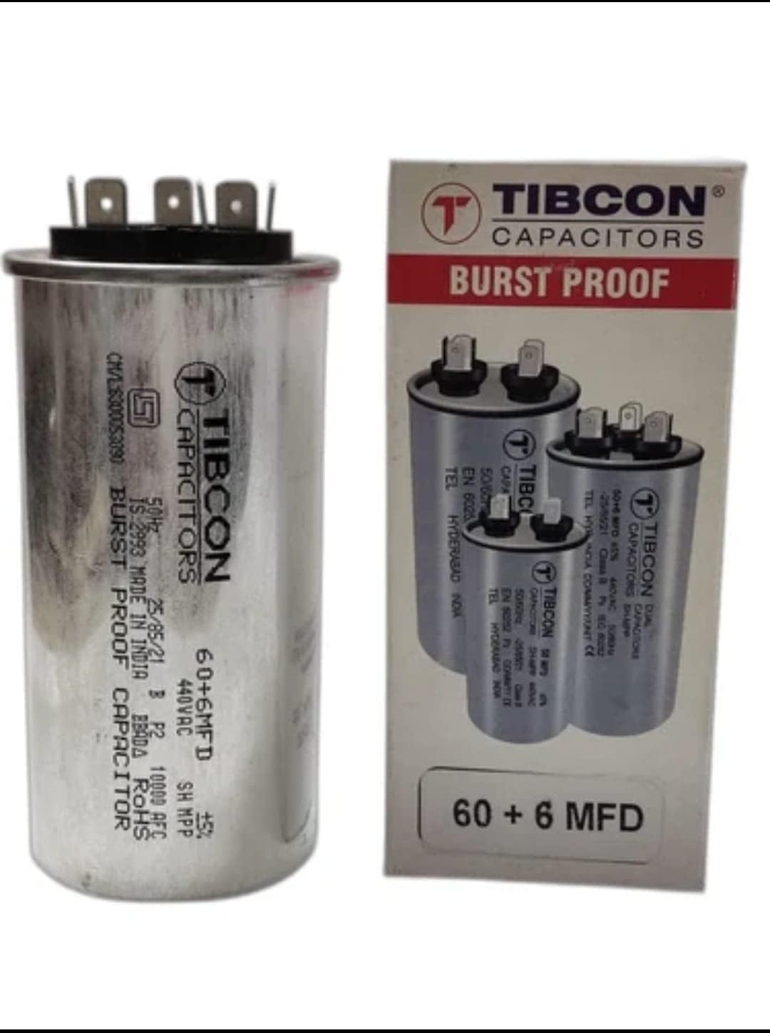 Mickko Tibcon 60+6 MFD 440V Capacitor for Air Conditioner | Dual Motor Run Capacitor for 1.5 Ton & 2 Ton Split & Window AC | High-Performance Compressor & Fan Support-image-33